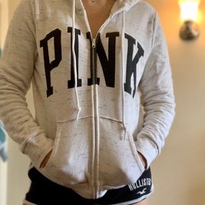 Grey and white VS PINK HOODIE